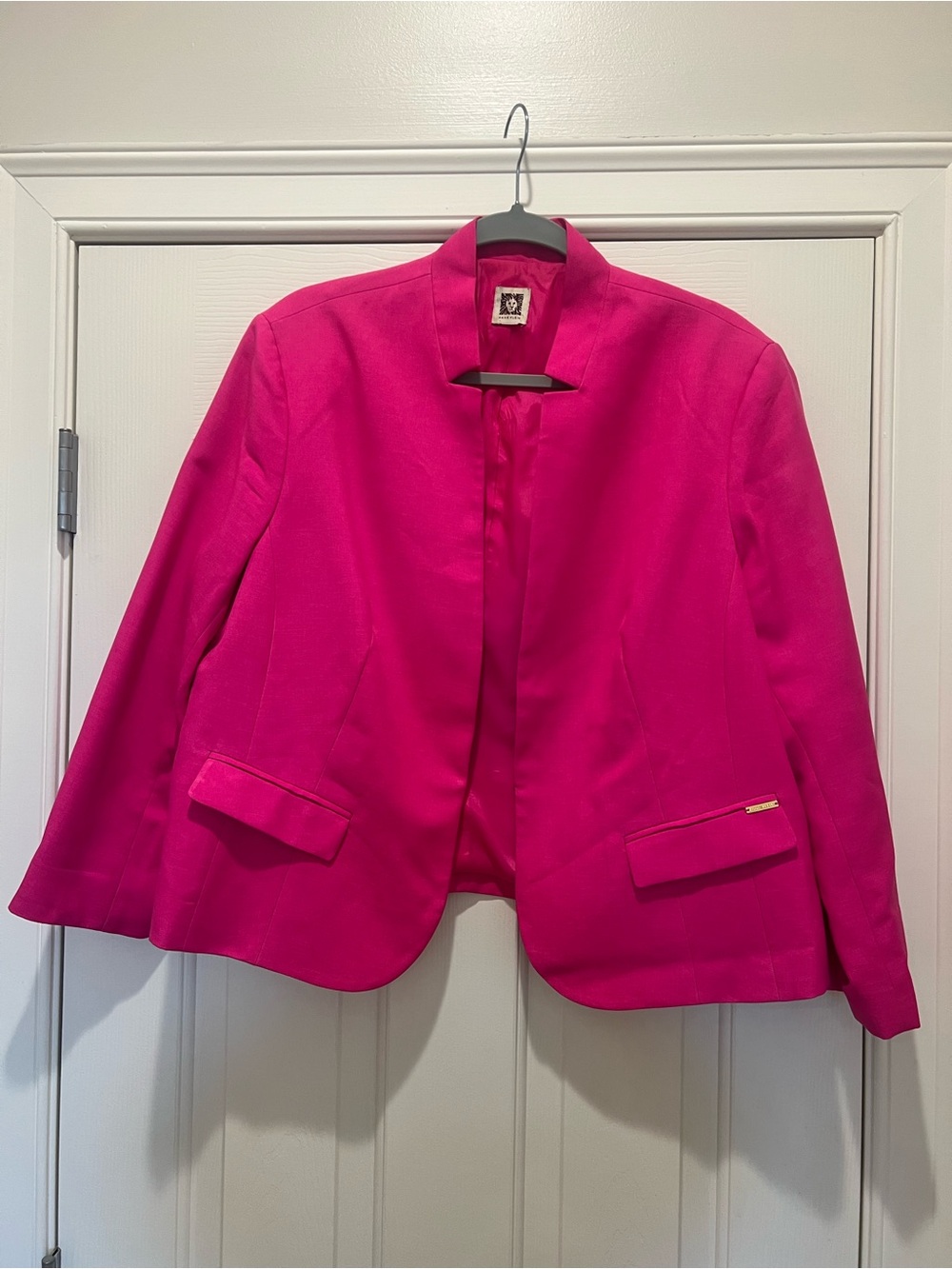 Anne Klein Vibrant Fuchsia Open-Front Blazer